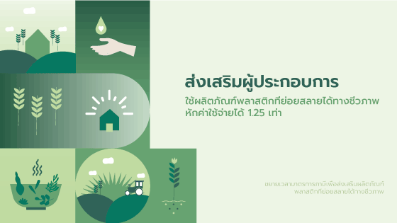 ผู้ประกอบการ ใช้พลาสติกย่อยสลายได้ทางชีวภาพ หักค่าใช้จ่ายได้ 1.25 เท่า
